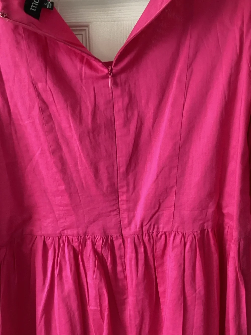 Modcloth Hot Pink Tiered Midi Dress with Square Neck - Picture 5 of 6